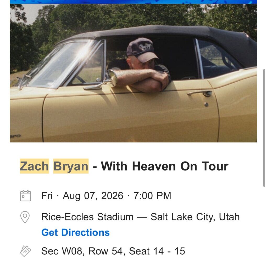2 Zach Bryan Tickets