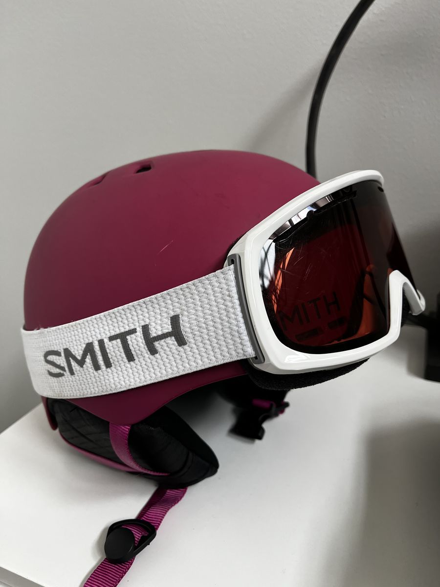 ski helmet and goggles (SMITH MD 55-59cm)