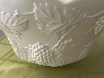 Vintage Milk White Fruit, Punch, Salad Bowl