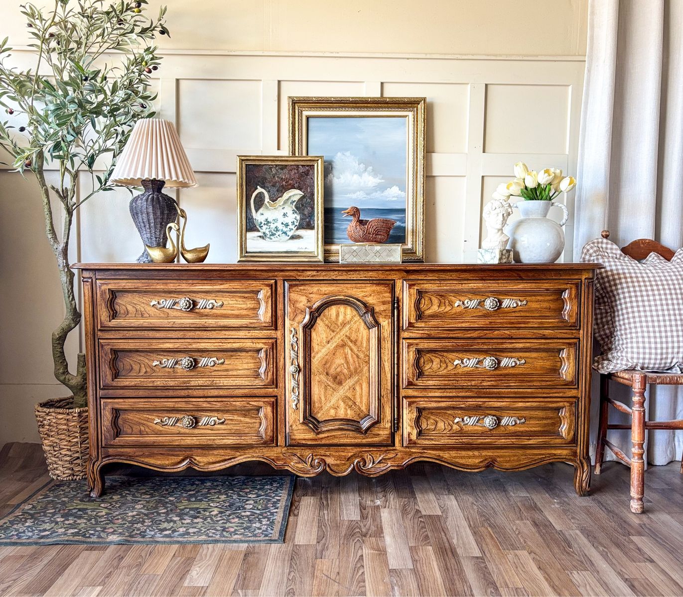 *FREE DELIVERY* Vintage Drexel French Provincial Oak Credenza