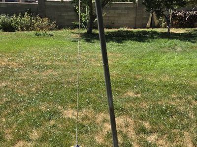 Outdoor Tetherball Set with Concrete Tire Base and Ball