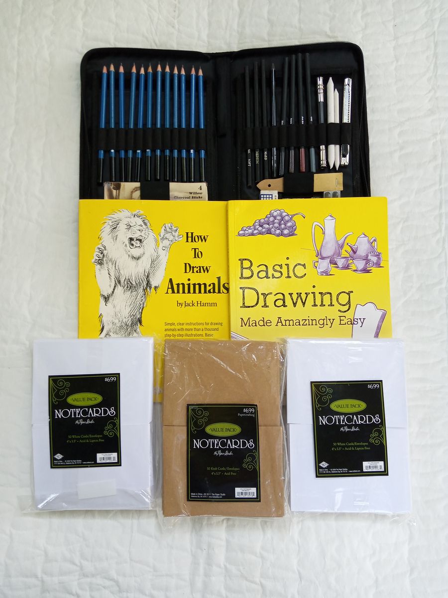 Pencil, Envelope and Drawing Book Set