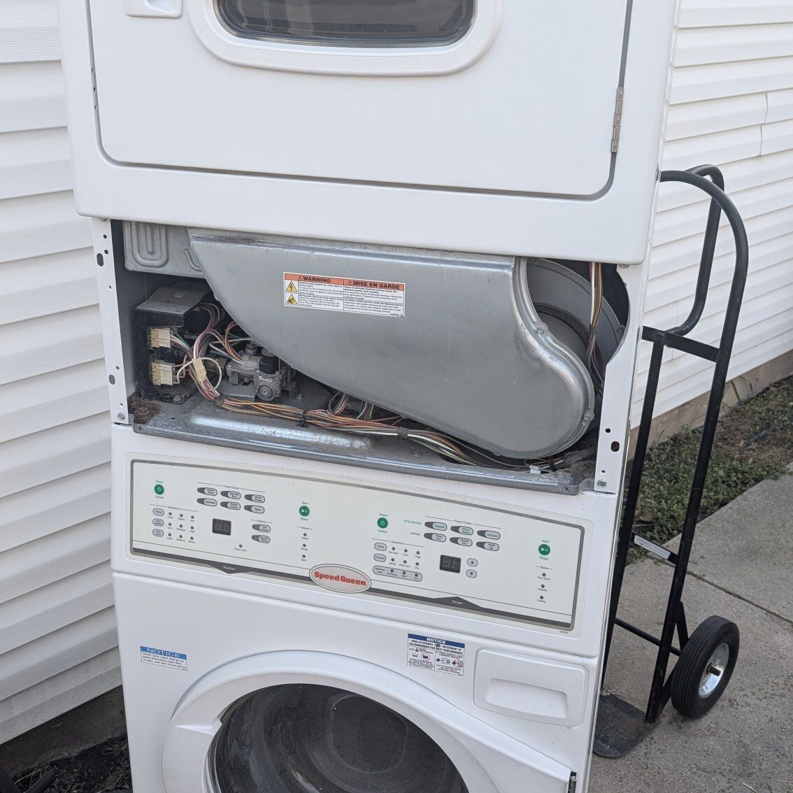 speed queen stacked commercial washer dryer