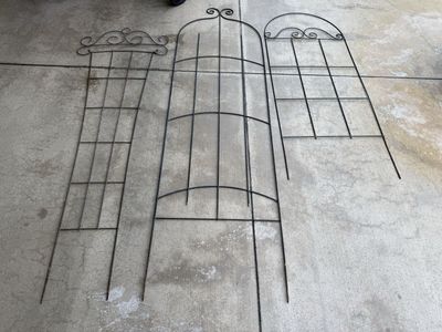 Garden trellises middle one $25 others are $20 eac