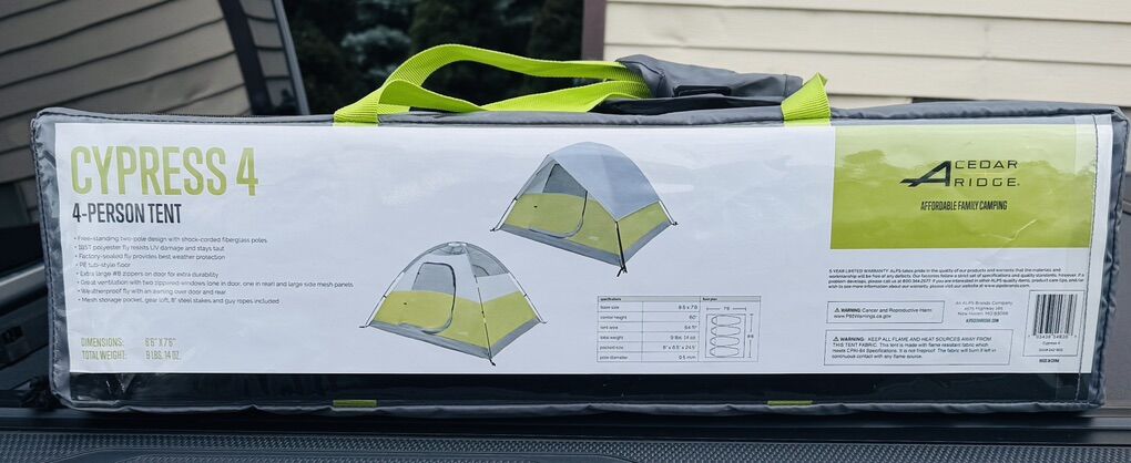 Cedar Ridge® Cypress 4-Person Dome Tent