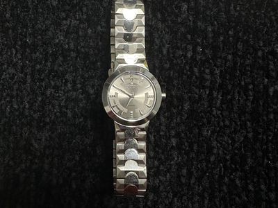 Women’s Croton Watch, Stainless Steel band, Tungsten Bezel and Diamond Decorated Face