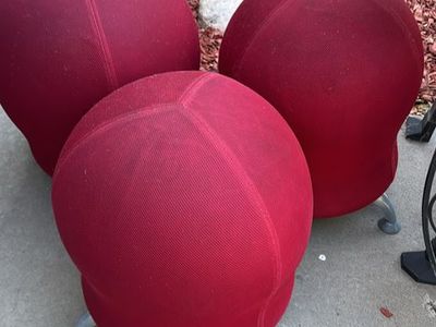 Set of 2 Gaiam Zenergy Ball Chairs - Red Upholstery, Ergonomic Seating