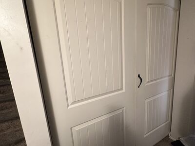 2 36”X80” doors, track, and rollers