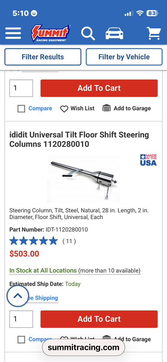Ididit Steering Column