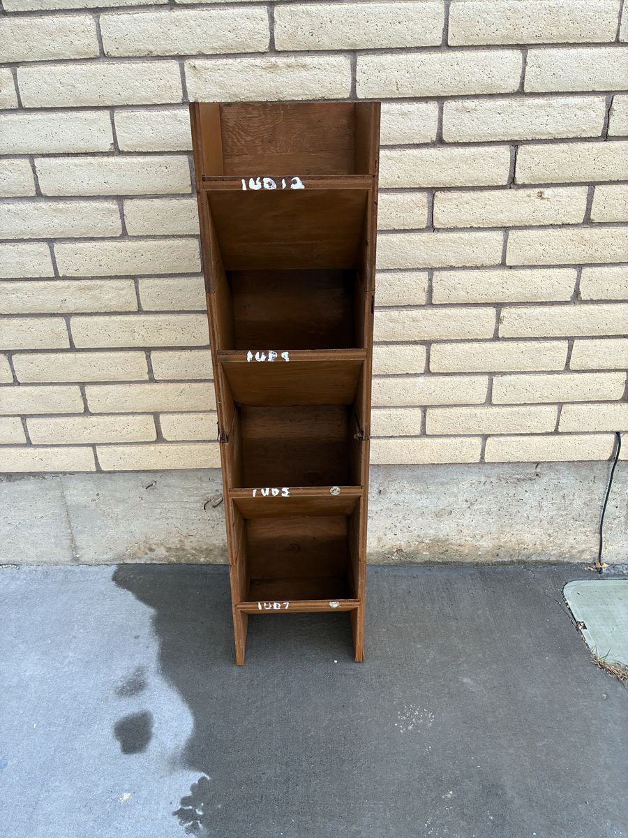 Vintage Wooden 5-Tier Display Shelf Stand for Retail Store or Home Decor
