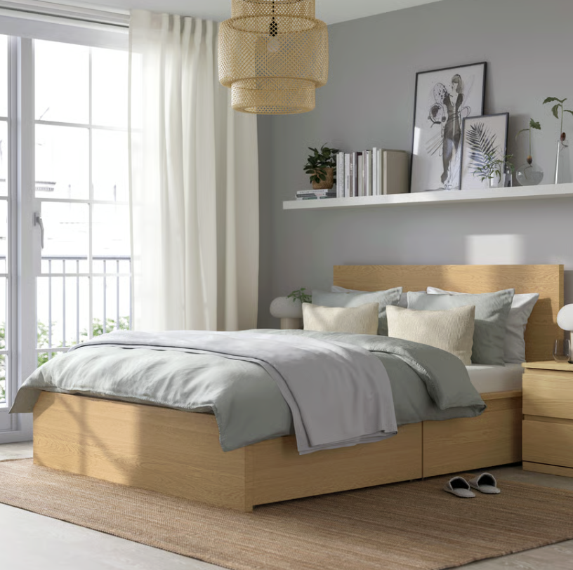 Malm Queen Bed Frame with 2 Drawers