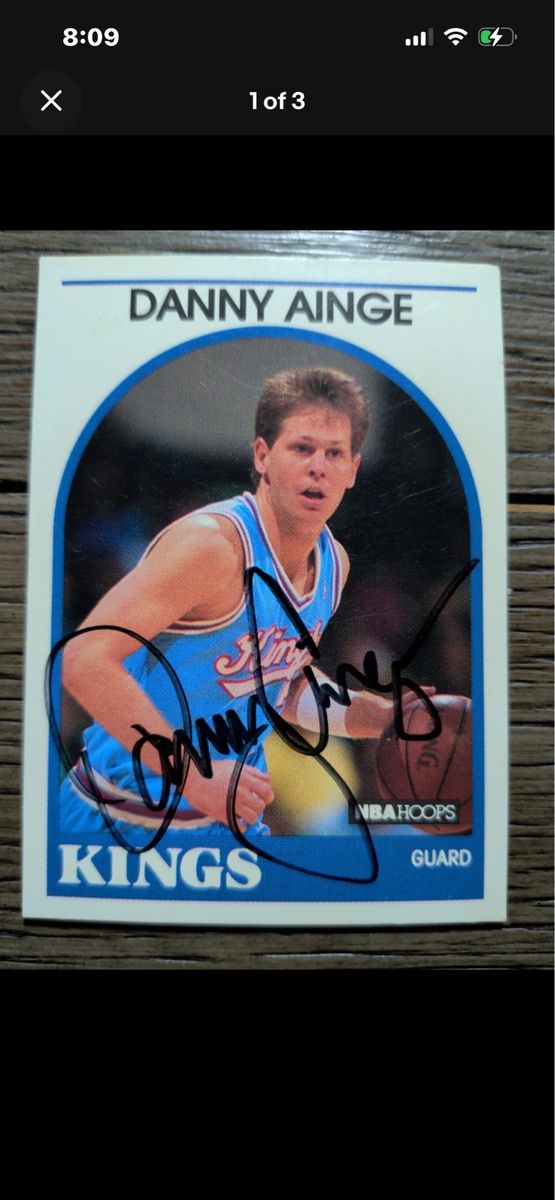 1989 NBA Hoops Danny Ainge Sacramento Kings Autographed Basketball Card Hand Signed BYU Cougars Auto