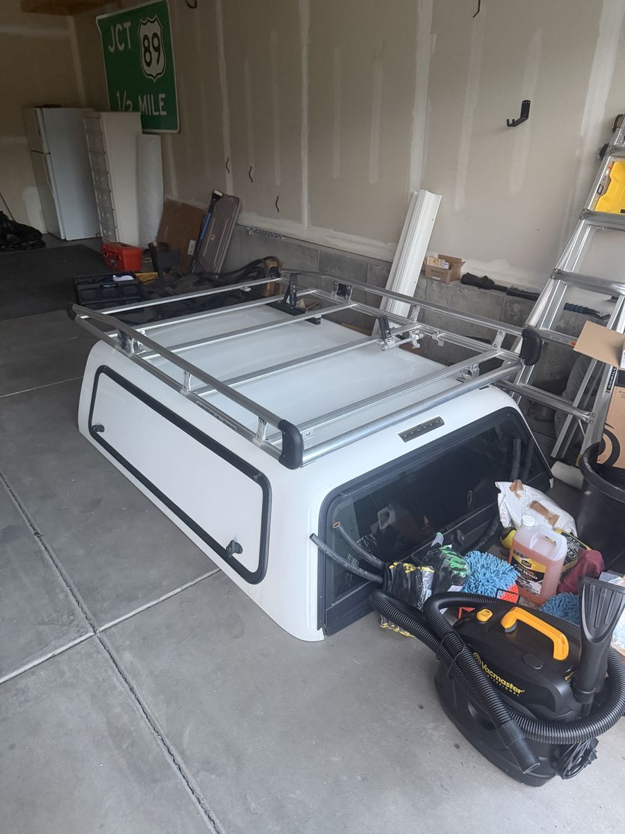 A.R.E. Commercial Truck Cap w/ Prime Design Ladder Rack for 2016-2023 Toyota Tacoma 6ft Long Bed - Great Condition
