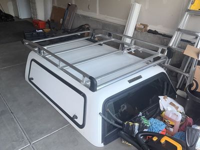 A.R.E. Commercial Truck Cap w/ Prime Design Ladder Rack for 2016-2023 Toyota Tacoma 6ft Long Bed - Great Condition