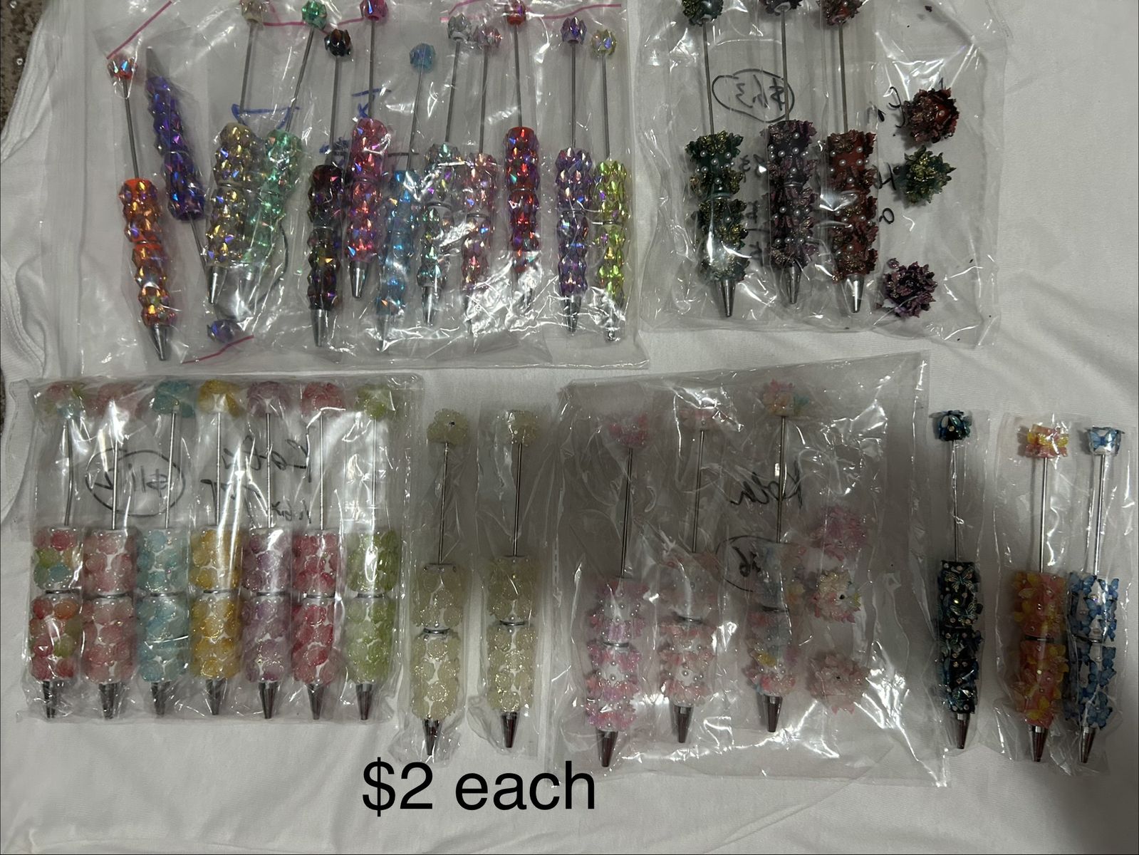 Assorted Beaded Bling Pens Diamond Rhinestone Ink Pens Lots