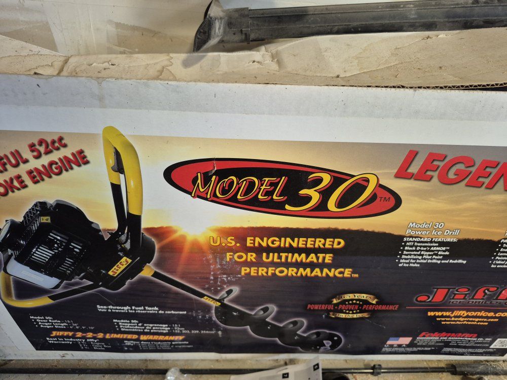 Jiffy Model 30 52cc Gas Powered Ice Auger with 10-Inch Bit - New in Box