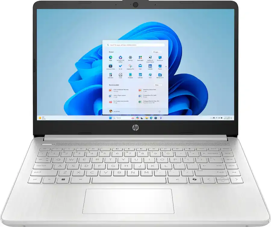 HP - 14" Laptop - Intel Processor N150 2025 - 4GB Memory - 128GB  Natural Silver
