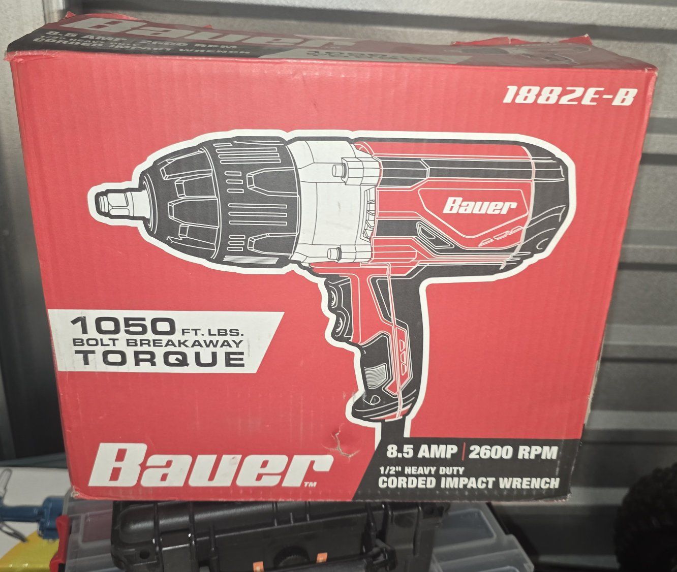 Bauer 1882E-B 1/2" Heavy Duty Corded Impact Wrench - 1050 ft. lbs. Torque, 8.5 Amp, 2600 RPM (asking price o.b.o.)