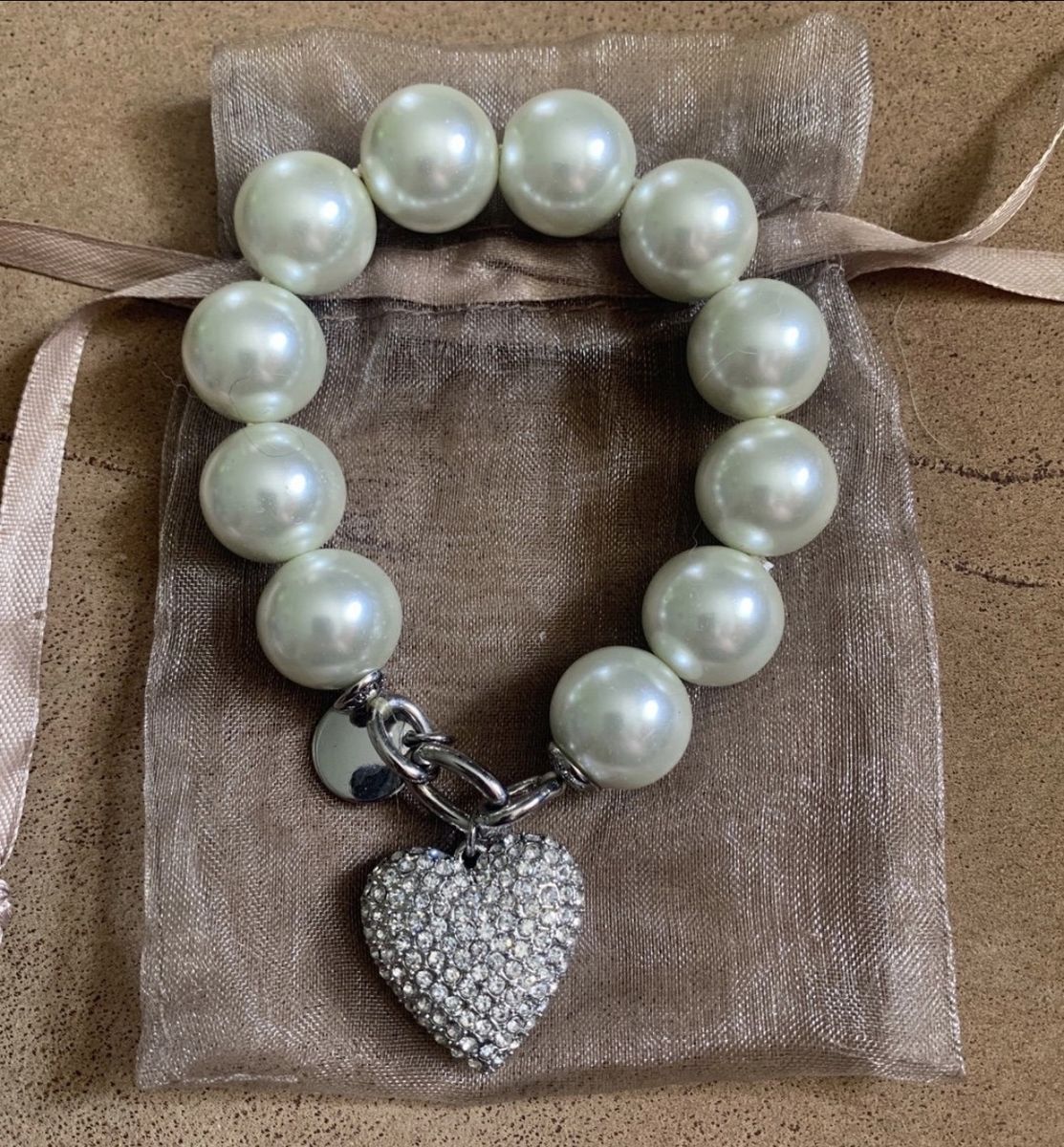 CHICO'S Faux Pearls Rhinestones Bracelet
