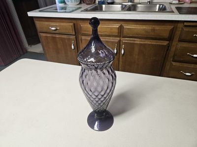 Vintage RARE Empoli Purple Amethyst Glass Apothecary Jar Mid Century Modern