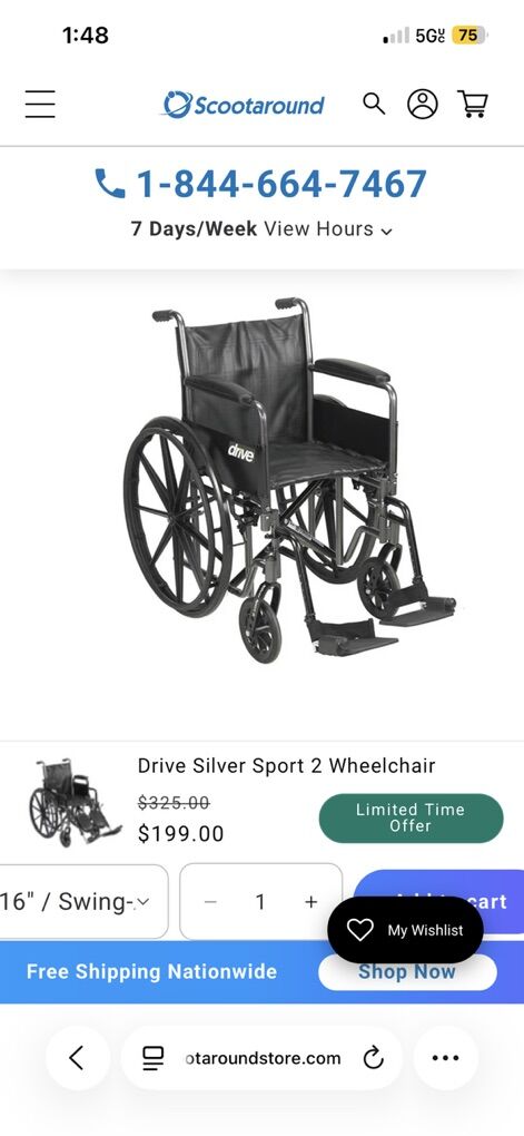 Brand New Drive Silver sport 2Wheelchair