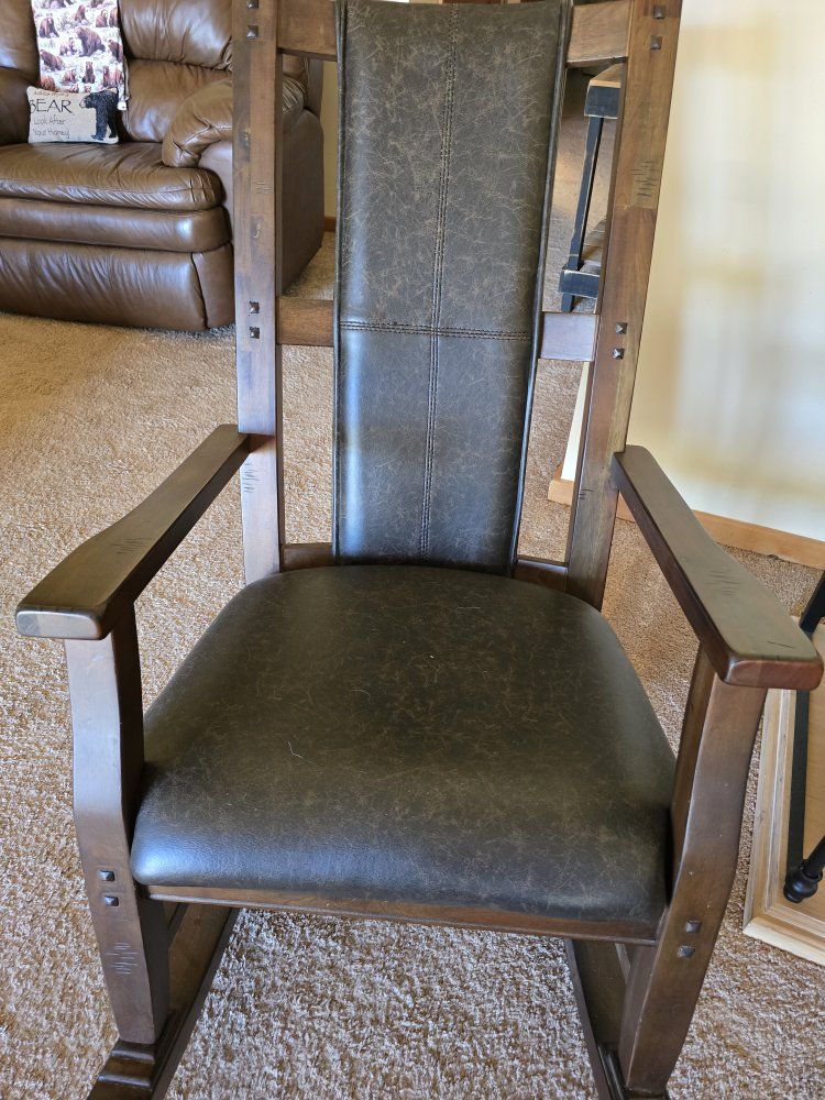 wooden rocking chair 
