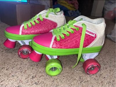 Ranger Roller Skates - Pink/Green - Kids Size 4 - Fun & Colorful