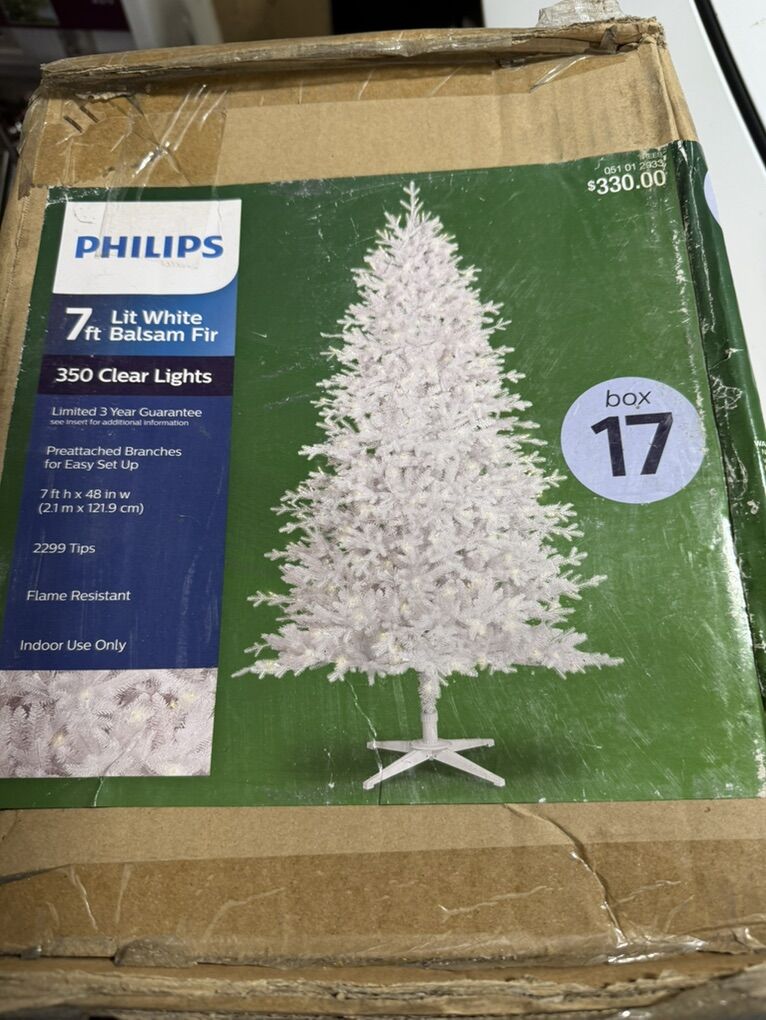 PHILIPS 7ft White Balsam Fur 350 Clear Light Tree