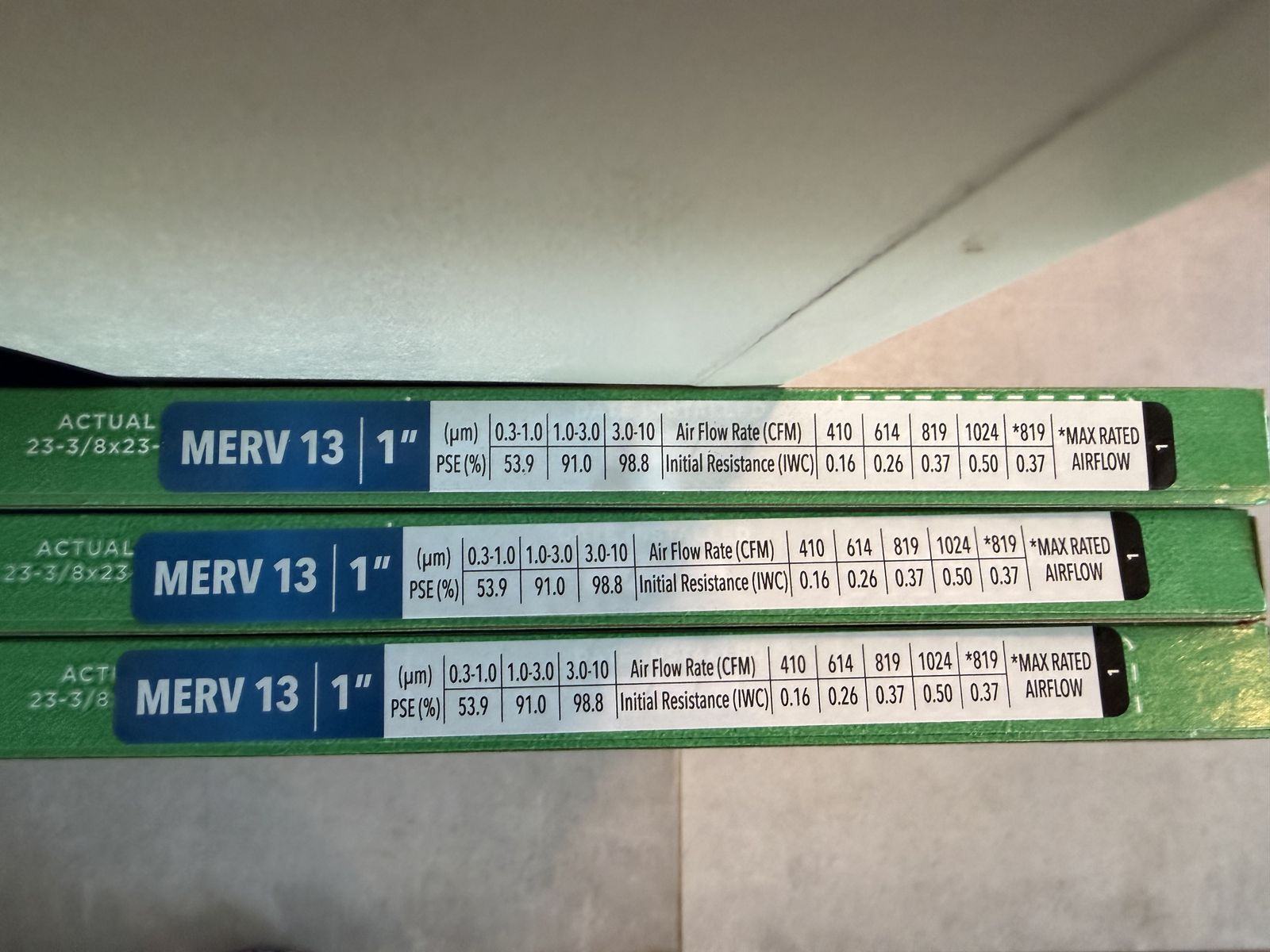 NEW Filterbuy 24x24x1 MERV 13 Air Filters (3 Available)