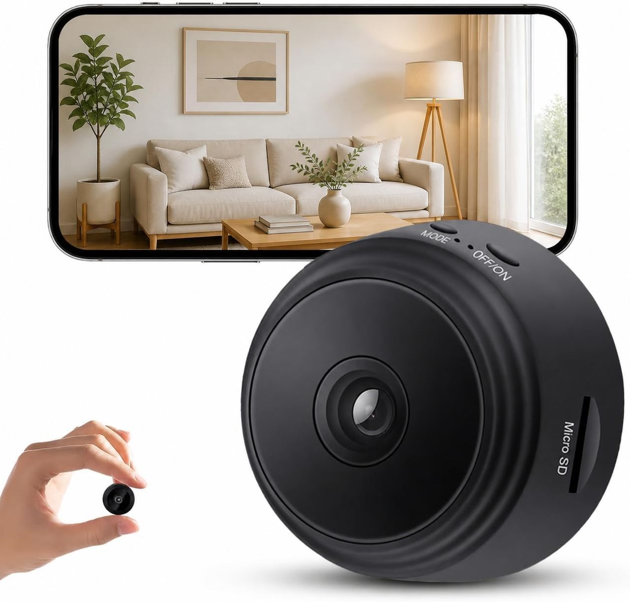 NEW Hidden Camera, Spy Camera - 1080p HD WiFi Wireless Tiny Indoor Security Mini Cam with Night Vision & PIR Motion Detection