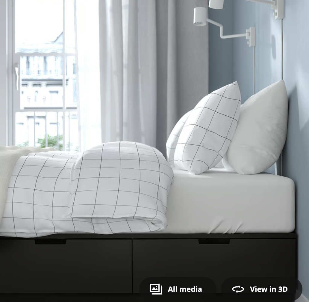 QUEEN - IKEA NORDLI Bed frame with storage