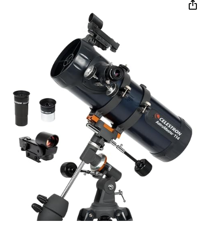Celestron AstroMaster 114EQ Telescope - Newtonian Reflector with German Equatorial Mount