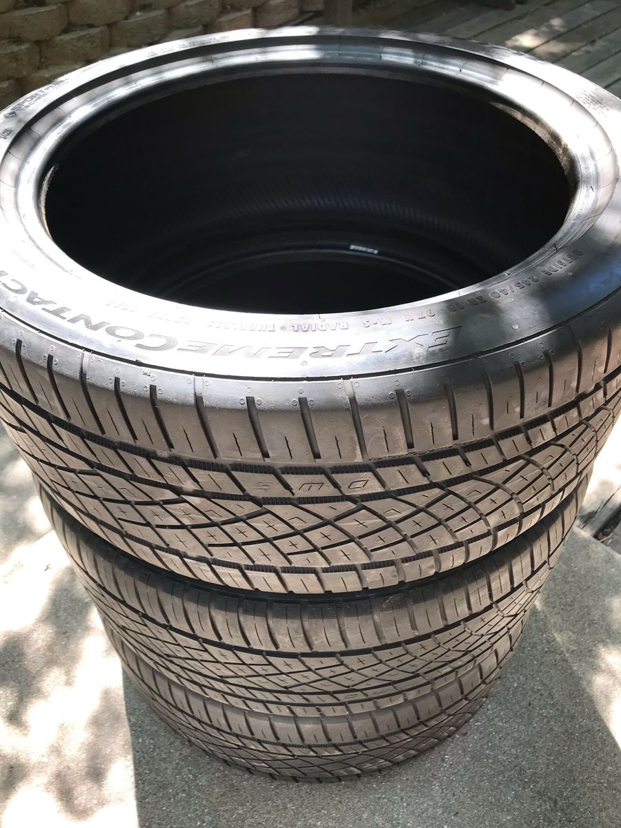 Three Continental Extreme Contact Tires - 245/45/ZR18 Set of 3