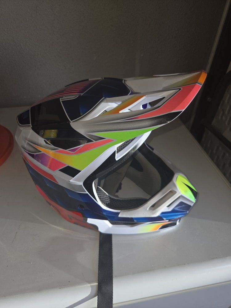 Y/M Fox V2 DOT Certified Motorcycle Helmet - Multicolor Fluid Inside