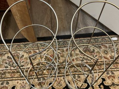2x Chrome Metal Toilet Paper Roll Holder Floor Stand Organizer