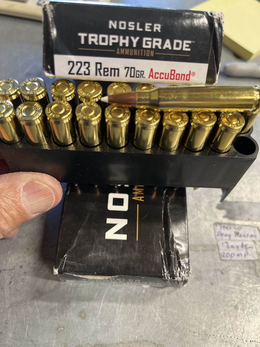 Nosler Trophy Grade Ammunition 223 Rem 70Gr AccuBond.