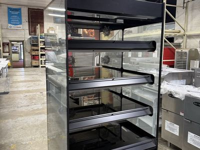 Flexeserve self Service Floor Model Heated display Case 4 shelves next to new