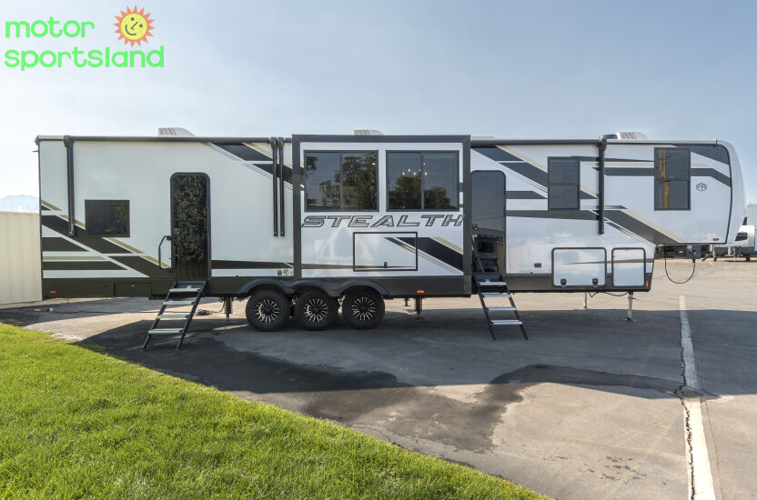 2025 Forest River Stealth 4015GX Toy Hauler Garage Rear Living Room U-Shaped Dinette