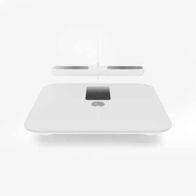 Smart Body Composition Scale with Handle - Measures Weight, Body Fat, BMI, App Connectivity, White