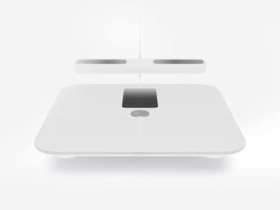 Smart Body Composition Scale with Handle - Measures Weight, Body Fat, BMI, App Connectivity, White