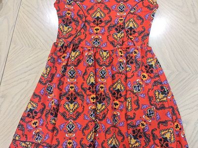 Gianni Bini GB Girls Reddish Orange Baroque Skater Dress