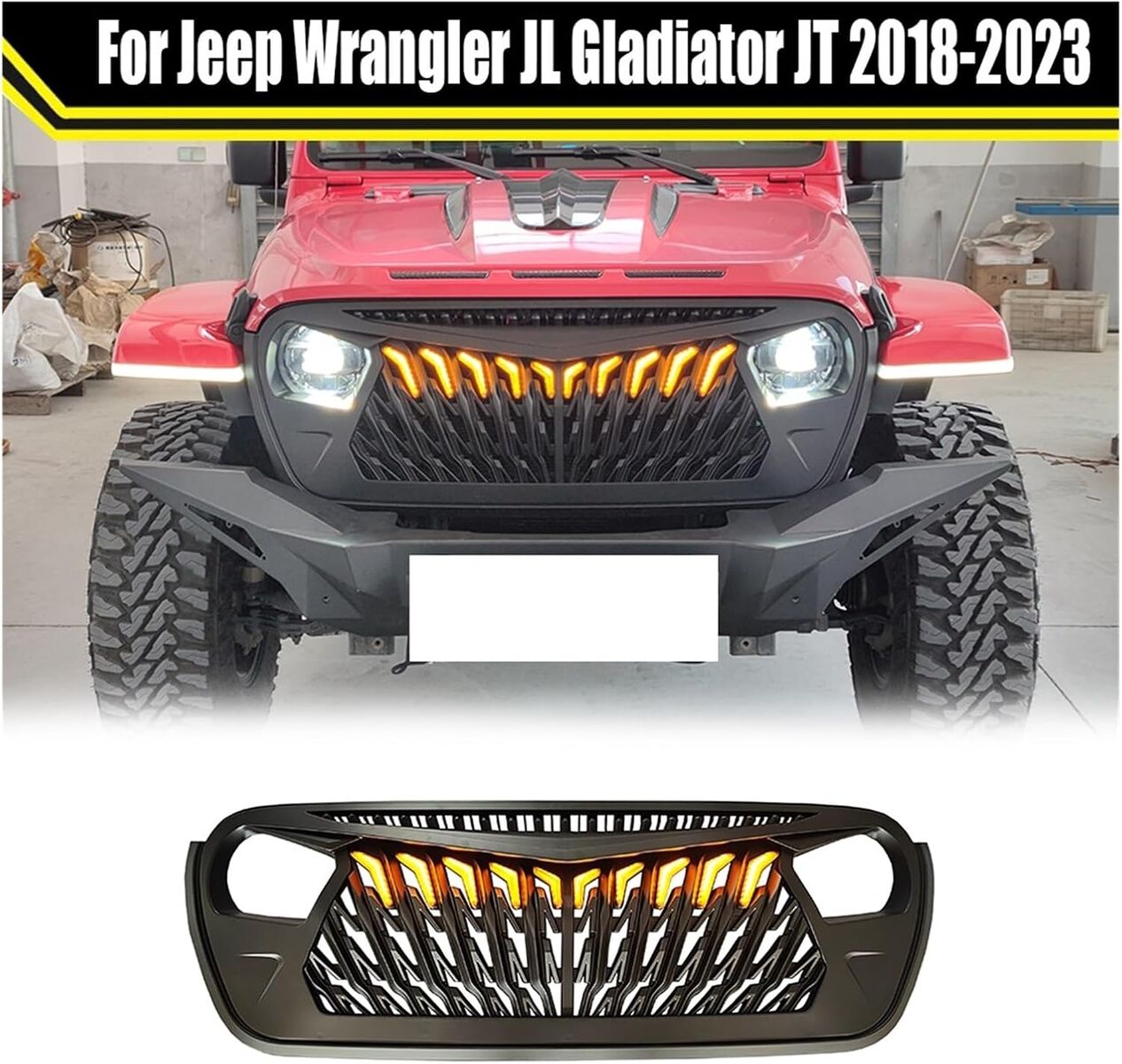 92 - *Front Matte Grille for 2018-2023 Jeep Wrangler JL #2