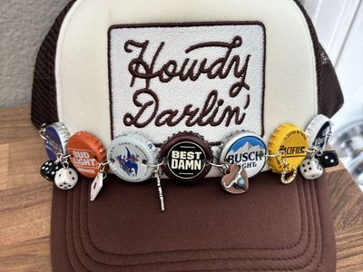 Western Trucker Hat With Customized Bottle Cap Chain