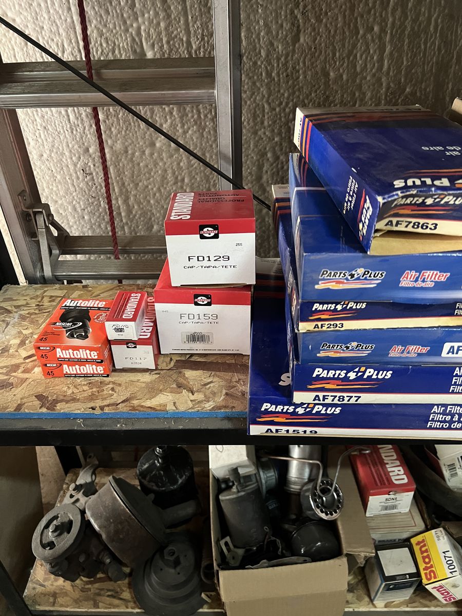 Car parts, air filters, misc.