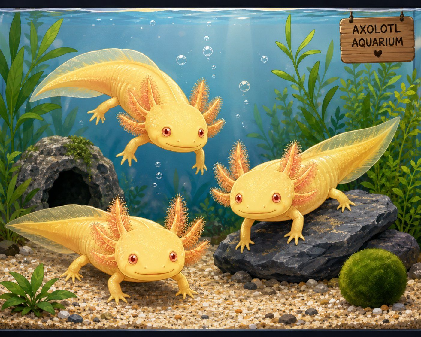 Golden Albino Axolotls