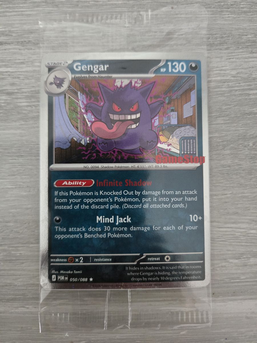 Gengar gamestop promo pokemon card
