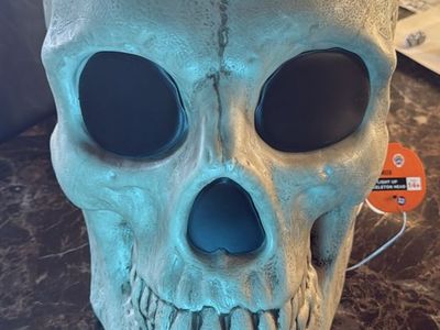Light Up LED Halloween Skull Decoration - Spooky Red Eyes, Home Decor Prop Large
