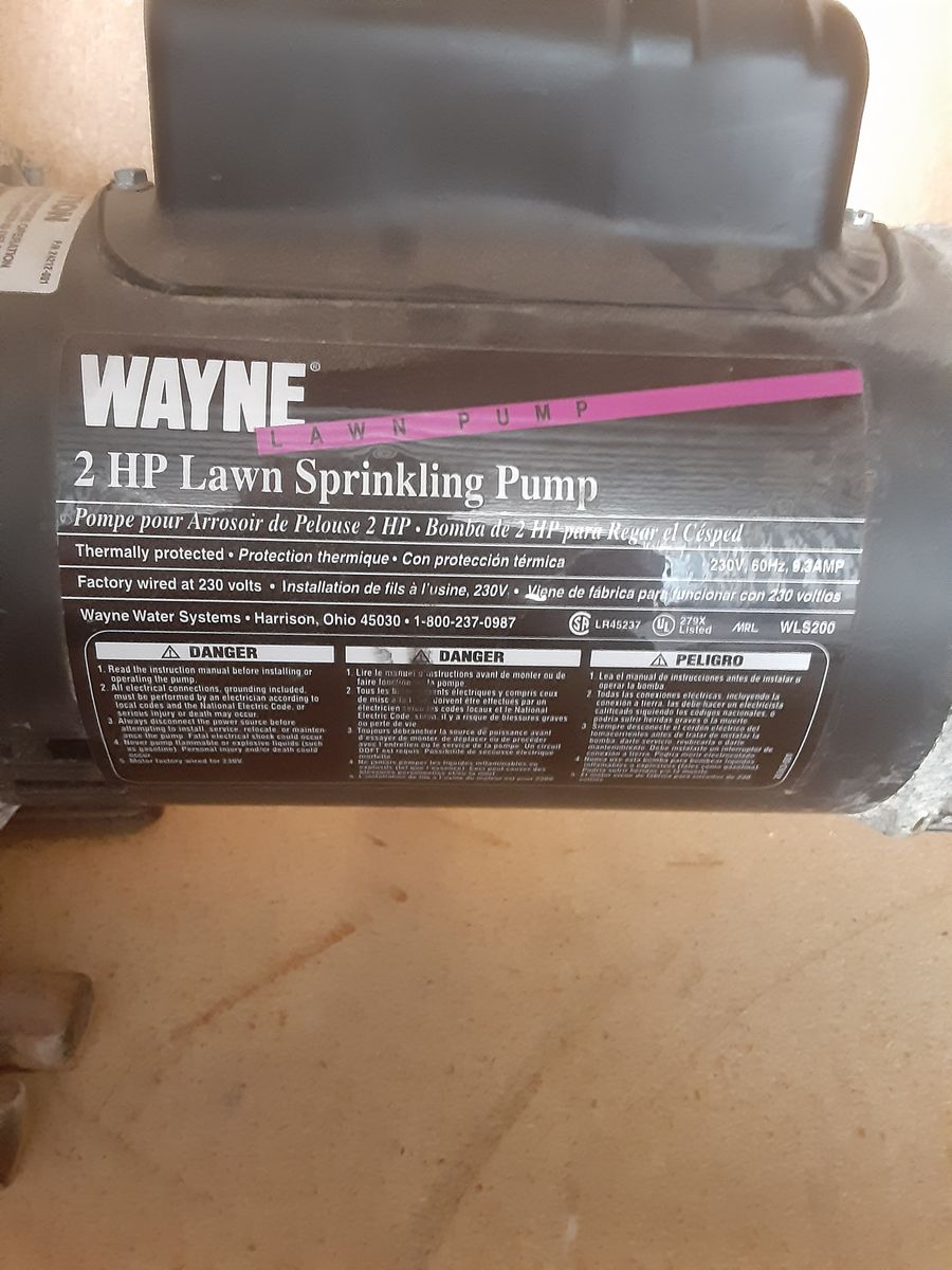 Wayne Sprinkler Water Pump 220v