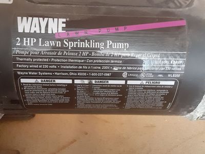 Wayne Sprinkler Water Pump 220v