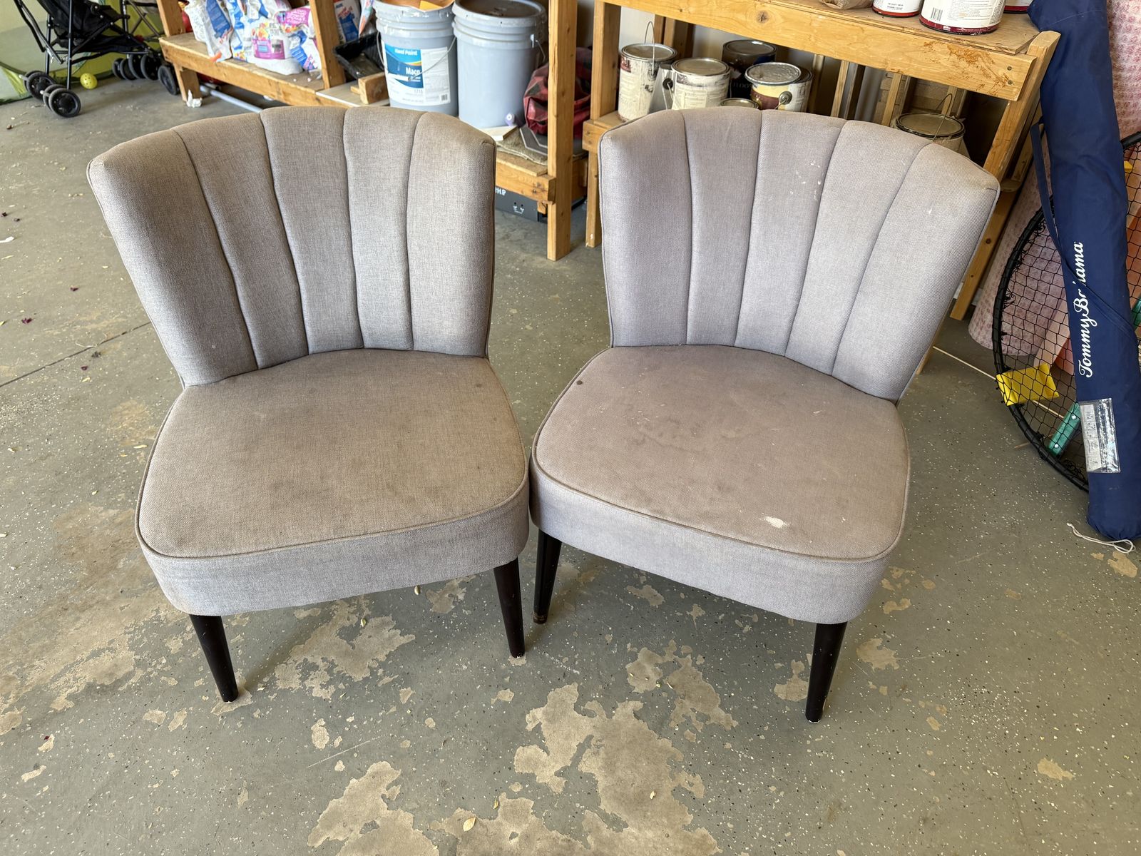 Free matching gray fabric chairs